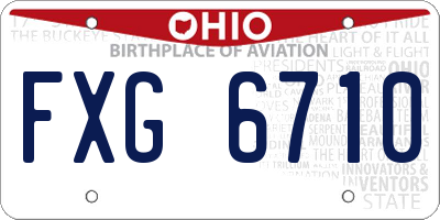 OH license plate FXG6710