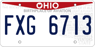 OH license plate FXG6713