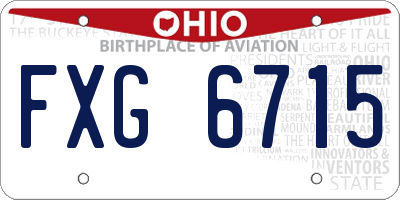 OH license plate FXG6715