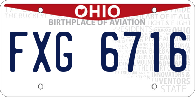 OH license plate FXG6716