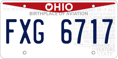 OH license plate FXG6717