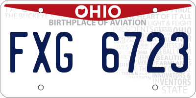 OH license plate FXG6723