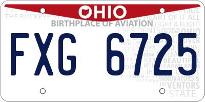 OH license plate FXG6725