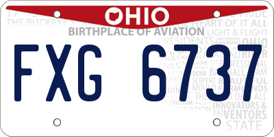 OH license plate FXG6737