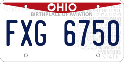 OH license plate FXG6750