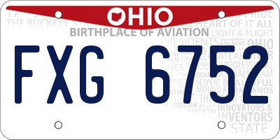 OH license plate FXG6752