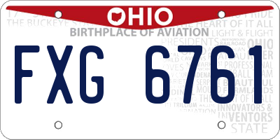 OH license plate FXG6761