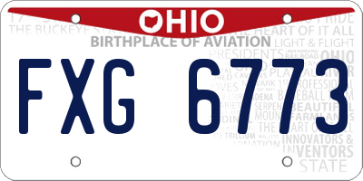 OH license plate FXG6773
