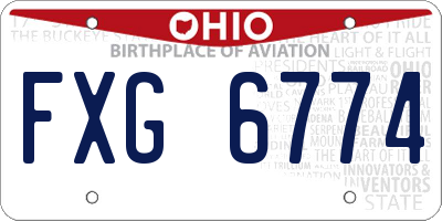 OH license plate FXG6774