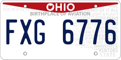OH license plate FXG6776