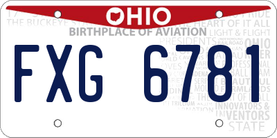 OH license plate FXG6781