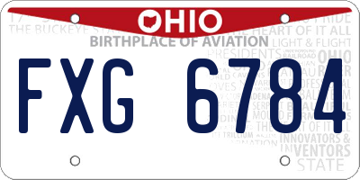 OH license plate FXG6784
