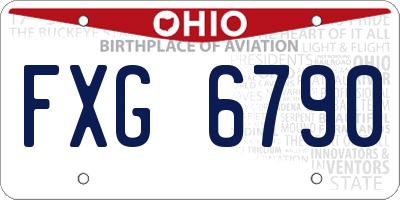 OH license plate FXG6790