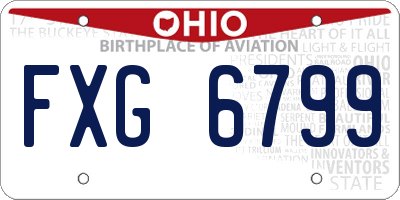 OH license plate FXG6799