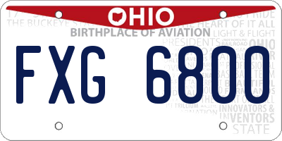 OH license plate FXG6800