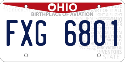 OH license plate FXG6801