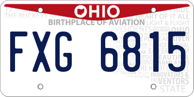 OH license plate FXG6815