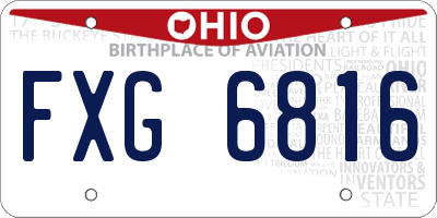 OH license plate FXG6816