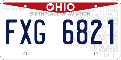 OH license plate FXG6821