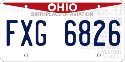 OH license plate FXG6826