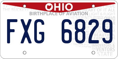 OH license plate FXG6829
