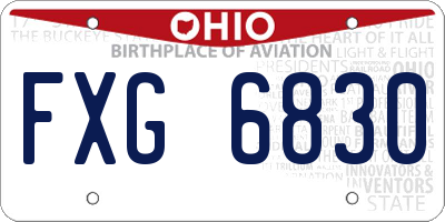 OH license plate FXG6830