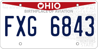 OH license plate FXG6843