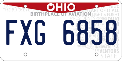 OH license plate FXG6858