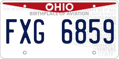 OH license plate FXG6859