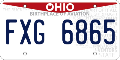 OH license plate FXG6865