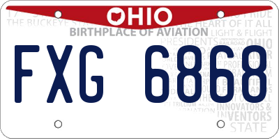 OH license plate FXG6868
