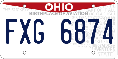 OH license plate FXG6874