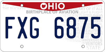 OH license plate FXG6875