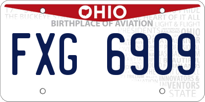 OH license plate FXG6909