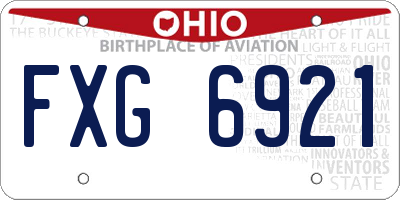 OH license plate FXG6921