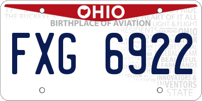 OH license plate FXG6922
