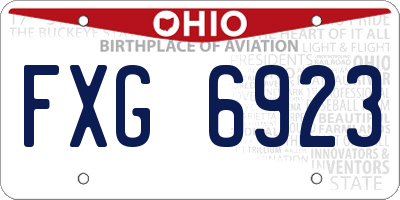 OH license plate FXG6923