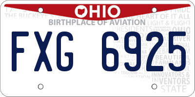 OH license plate FXG6925