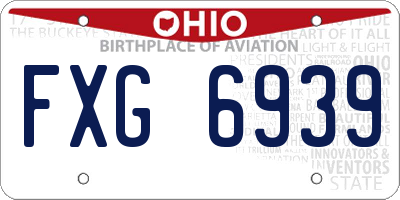 OH license plate FXG6939