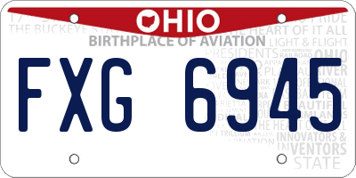 OH license plate FXG6945