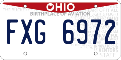OH license plate FXG6972