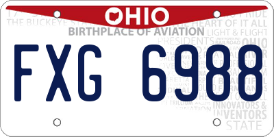 OH license plate FXG6988