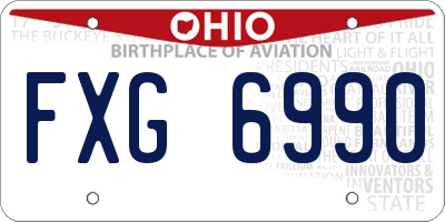 OH license plate FXG6990