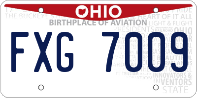 OH license plate FXG7009