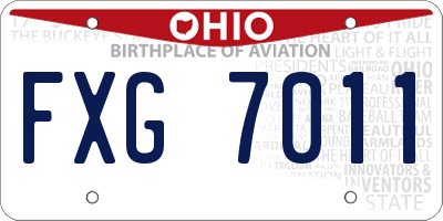 OH license plate FXG7011