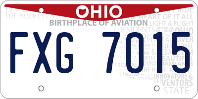 OH license plate FXG7015