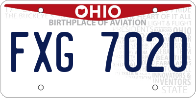OH license plate FXG7020