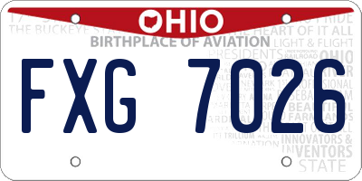 OH license plate FXG7026
