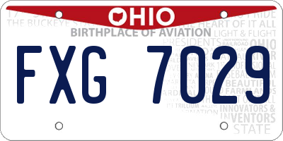 OH license plate FXG7029