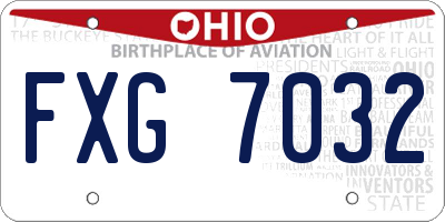 OH license plate FXG7032